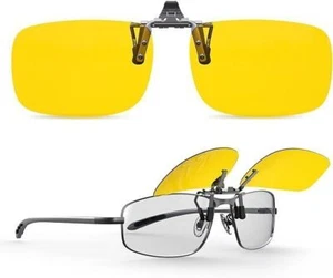 Überbrille Aufsatz Clip ons Nachtfahrbrille Brillenaufsatz klappbar blendfrei - Bild 1 von 11