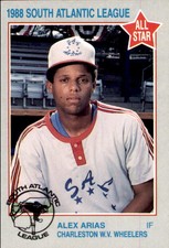 1988 South Atlantic League All-Stars #13 Alex Arias New York NY Baseball Card