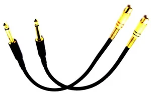 From OZ Quality 2PC 35cm 6.35mm 1/4 Male Mono To RCA Female Pro Mono Audio Cable - Picture 1 of 5