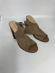 Kelsi Dagger Brooklyn Goya Tan Perforated Slingback Bootie Block Heel Womens 9.5 - Picture 1 of 19