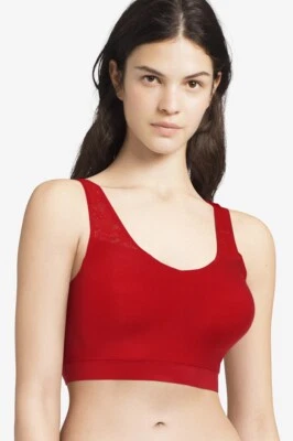 Chantelle L77636 Womens Red SoftStretch Lace Padded Crop Top Size M/L - Image 1 of 4