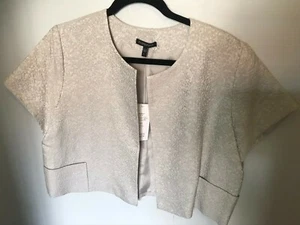 Bolero Eileen Fisher Taupe "Pebble" Texture Nuovo con etichette - Taglia L - Foto 1 di 4