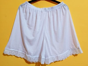Women Everyday Panties Lingerie Cotton Bloomer Pettipant Lace Edge Short Slip - Picture 1 of 13