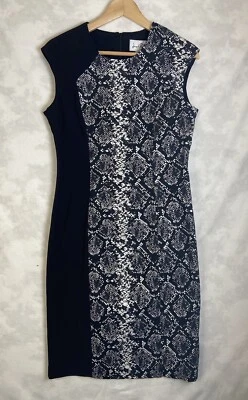 Vestido Joseph Ribkoff para mujer 10 funda negra sin mangas estampado de serpiente Foto 1 de 4
