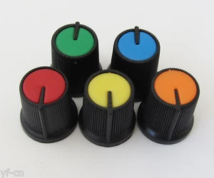 50 pièces boutons d'insertion circulaire dôme différentes couleurs arbre 6 mm contrôle en plastique grand dôme - Photo 1/8