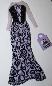Mattel Barbie Doll Halloween Purple and Black Witch Dress and Bag - Picture 1 of 3