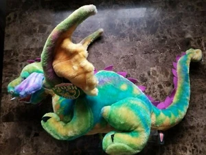 HUGE DRAGON Multicolor Rainbow Plush Toy 2121 Melissa & Doug 33x12x20 Excellent  - Picture 1 of 5