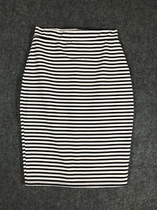 Gonna Charlotte Russe piccola nera bianca a righe donna S elasticizzata carina casual - Foto 1 di 8