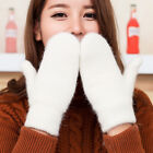 Wrap Finger Gloves Female Winter Thickened Double-Layer Plush Wool Warm Cute