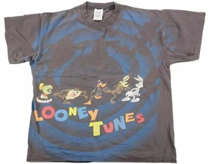 Space Jam LOONEY TUNES Vintage T-Shirt All Over Print 1992 XL verblasst TAZ Marvin - Bild 1 von 9