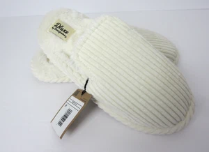 Deluxe by Dearfoams Women’s Slippers Size M (7-8) Cream Corduroy NEW - Picture 1 of 5