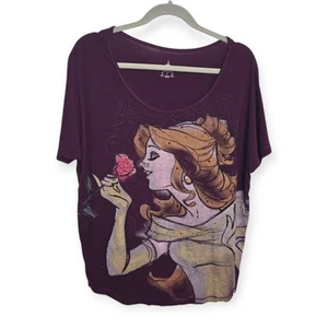 Disney Parks Womens Size L Belle Beauty And The Beast Rhinestone T-shirt Purple - Bild 1 von 5