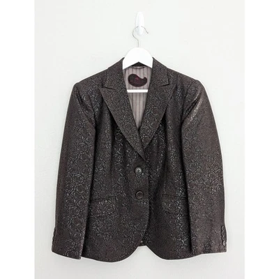 Blazer floral jacquard ETRO Milan para mujer talla 46 EE. UU. 10 grande marrón Foto 1 de 4