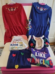 Mini Boden Niñas Lote 6 Sudadera Chaleco Vestido Top Azul Rojo Bordado Talla 9-10 - Imagen 1 de 24