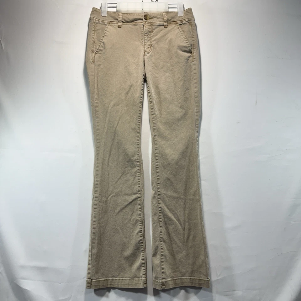 Pantalones chinos elásticos American Eagle Outfitters caqui para mujer talla 2 Foto 1 de 4