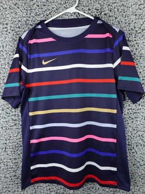 Nike France Pre-Match Shirt Mens Medium Striped 2024-25 FJ2729-400 - Image 1 of 4