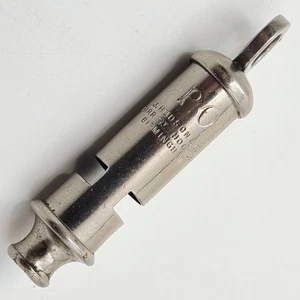 Vintage P.O Hudson & Co Barr St Hockley Birmingham Police Whistle Chromed Brass - Picture 1 of 11