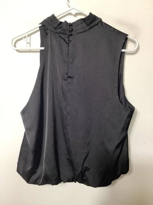 Muse Women’s Sleeveless Draped Cowlneck Black Charmeuse Top Size 14 Brand New! - Image 1 of 4