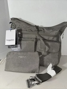 Baggallini Modern Everywhere RFID Crossbody Bag - Sterling Shimmer, Lightweight, - Picture 1 of 9