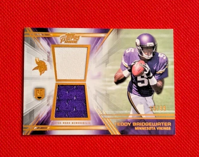 2014 Topps Prime TEDDY BRIDGEWATER RC #DR-TB Dual Relics Copper /99 Jersey - Image 1 of 3