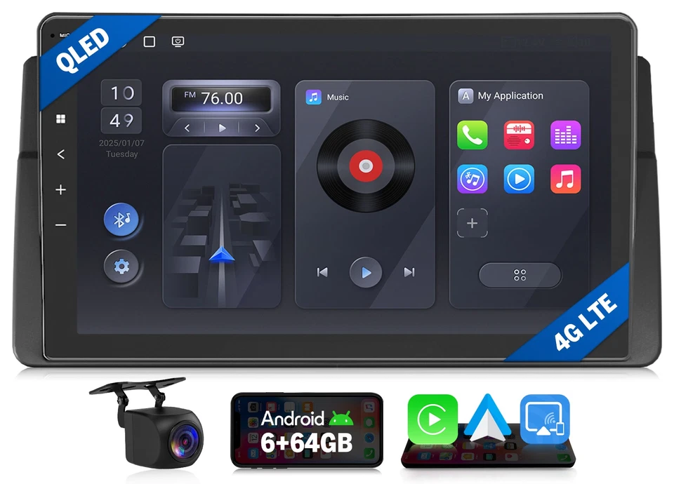 CAM+Fit BMW E46 320/325/323i/330ci/M3 9" Android 13 6+64G GPS Coche Estéreo CarPlay Foto 1 de 4