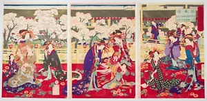More details for chikanobu, beauties, kimono, ukiyo-e, antique original japanese woodblock print