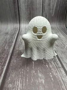 3D Printed Crocheted Ghost Electric Tea Light Decoration - Picture 1 of 6