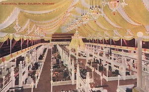 LP28 Chicago Illinois Electrical Show Coliseum 1908 Postcard - Imagen 1 de 2
