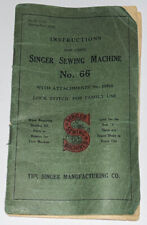 Original Antique Singer Sewing Machine No. 66 Instruction 1920
