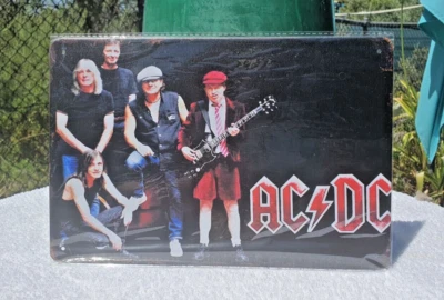 AC/DC Rustic Metal Sign Vintage Tin Shed Garage Bar Man Cave 200x300mm - Image 1 of 2