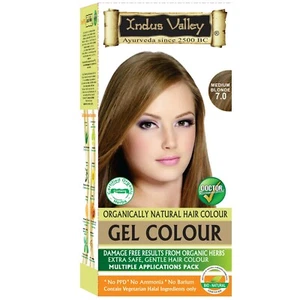 Indus Valley Gel Hair Dye Colour Medium Blonde 7.0 - Picture 1 of 5