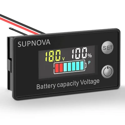 SUPNOVA Battery Monitor12v 24v 36v 48v 60v 72v ,Car Golf cart Battery Indicator