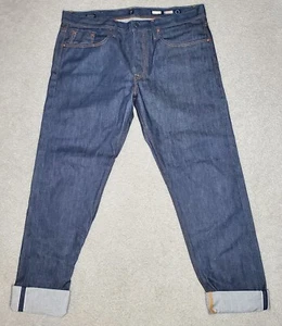 SELVEDGE Denim Jeans Bluer 1968 Raw Dark Wash Straight Leg Men’s Size 38 R USA - Picture 1 of 12