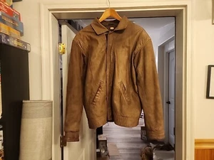 Chaqueta De Colección Abercrombie & Fitch Gamuza Cuero Cremallera Completa Para Hombre XL Bomber Marrón - Imagen 1 de 14