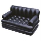 Bestway Multi Max 5-in-1 Inflatable Couch Lounger w/ Sidewinder Air Pump, Black