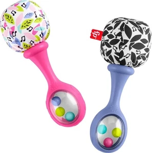 Fisher-Price Newborn Toys Rattle ‘n Rock Maracas, 2 Soft Musical Instruments - Picture 1 of 6