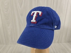 Texas Rangers Hat Cap Mens Strap Back Blue T Patch Logo Baseball MLB 47 Brand - Picture 1 of 14