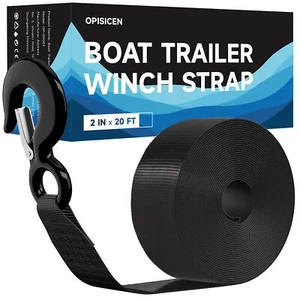 Boat Trailer Winch Strap With Hook 2" X 20' 12000lbs Breaking Strength Heavy Dut - Picture 1 of 6