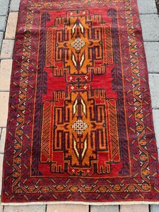 High Quality Handmade New Tribal Afghan Accent Rug,Orange & Red,Natural Dyes 3x5 - Picture 1 of 20