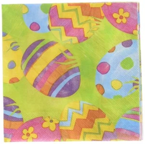 Easter Egg Toss Pastel Dye Hunt Spring Holiday Party Paper Beverage Napkins - Picture 1 of 1