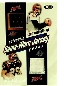2002 Pacific Heads Up Game Worn Jersey Quads #8 Keat/Mitch/St.Louis/Williams - Picture 1 of 4