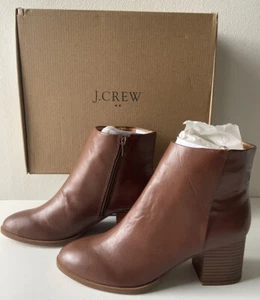 J Crew Faux Leather Heeled Ankle Boots Light Brown Warm Sepia Sz 8.5, $188 - Picture 1 of 11