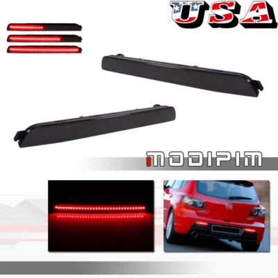 2x Luz de freno trasero LED reflector de parachoques lente ahumada para Mazda3 Axela 04-09 Foto 1 de 4