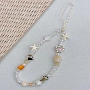 Star Pearl Beaded Phone Chain Hanging Cord Phone Charms Cute Bag Keychain - Photo 1 sur 8
