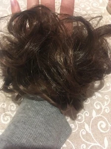 Elastico Extension Acconciature Chignon Colore Castano Medio Capelli Sintetici - Foto 1 di 2