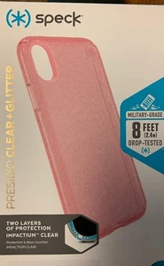 Speck Presidio Clear + Glitter Case For iPhone X, XS Pink NEW IN BOX - Picture 1 of 3