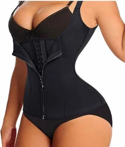 Women Waist Trainer Cincher Zipper Vest Body Shaper Corset Belt Girdle Slimming - Picture 1 of 28