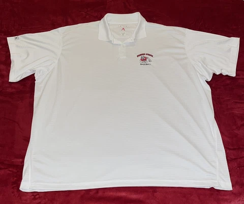 Antigua Golf Polo Shirt Men’s XXXL 3XL Fresno State Baseball White Striped Coach Cover