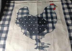 Set 4 Tovagliette Animali Pollo Pollo Fattoria Nero Bianco Bufalo Check Plaid Fa... - Foto 1 di 6