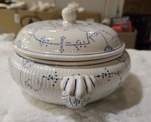 Vtg Boch Copenhagen Copenhague Covered Serving Bowl Dish Claw Handle | Free Ship - Imagen 1 de 24